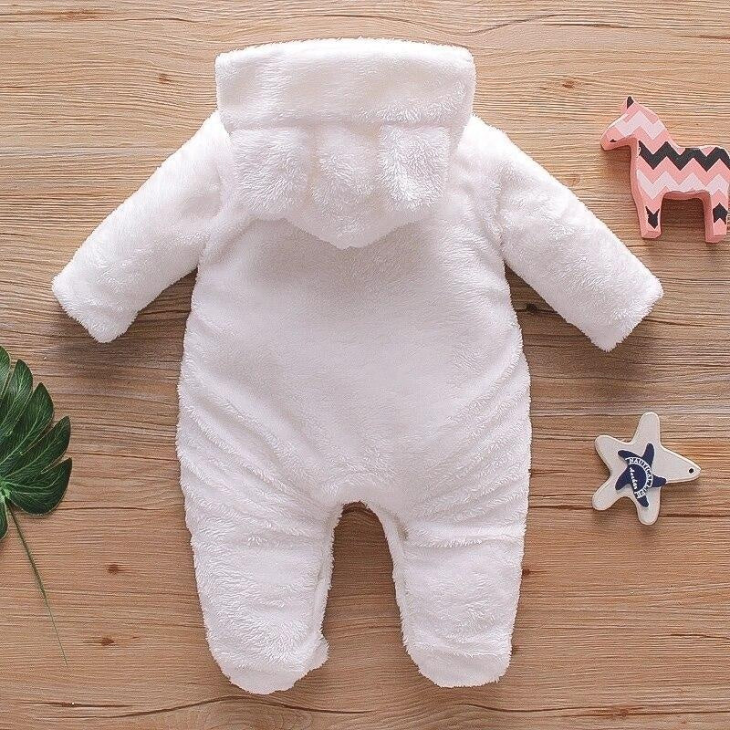 Baby Bear Warm Romper Fleece Hooded Jumpsuit - MomyMall