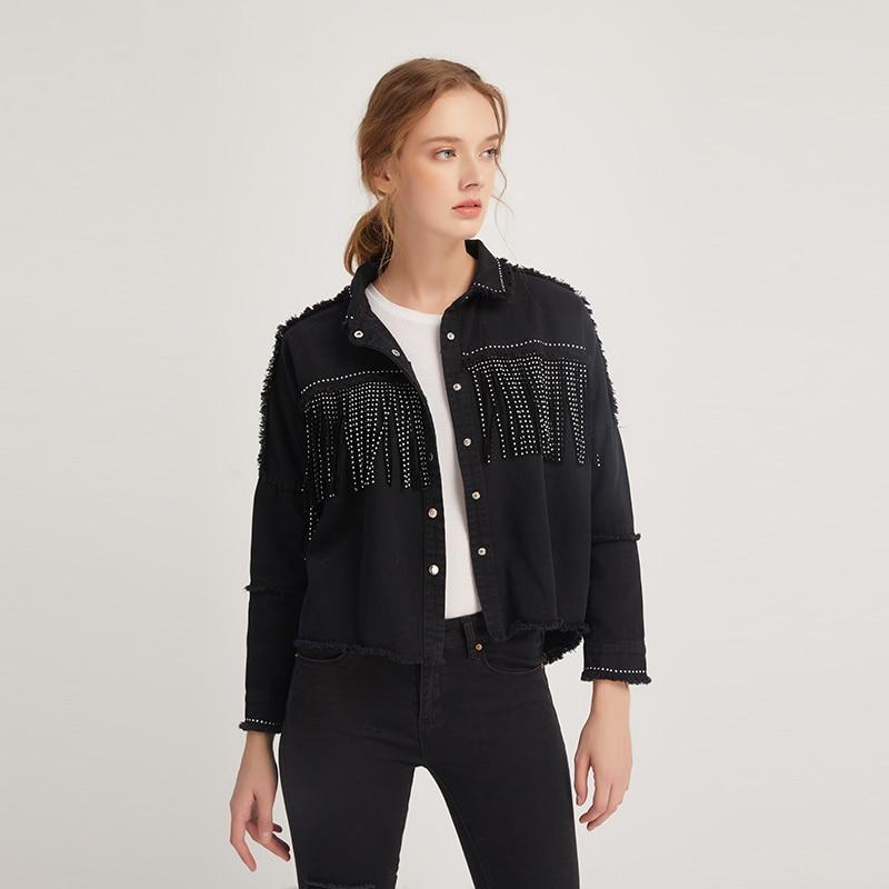 Frayed Oversized Retro Fringe Denim Jacket