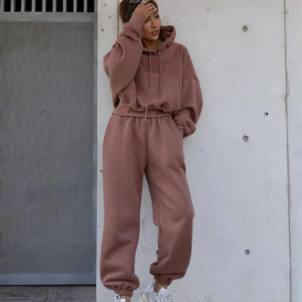 Basic Oversized Hoodie & Jogger Tracksuit Set