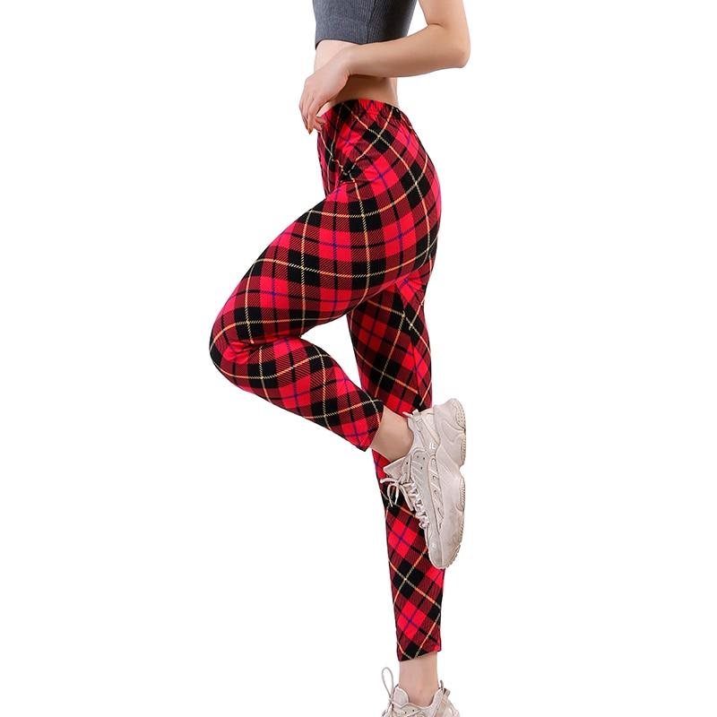 Stretchy Plaid Fitness Leggings