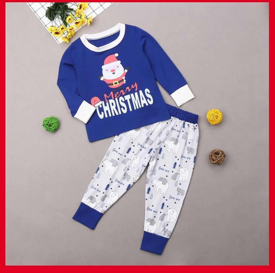 Family Christmas Pajamas Family Matching Adult Women Kids Outfit Sleepwear - MomyMall