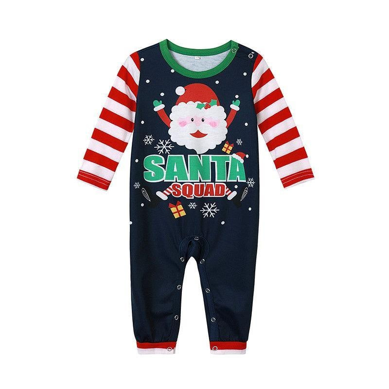 Family Matching Dad Mom Kid Christmas Santa Outfits Sleepwear Pajamas