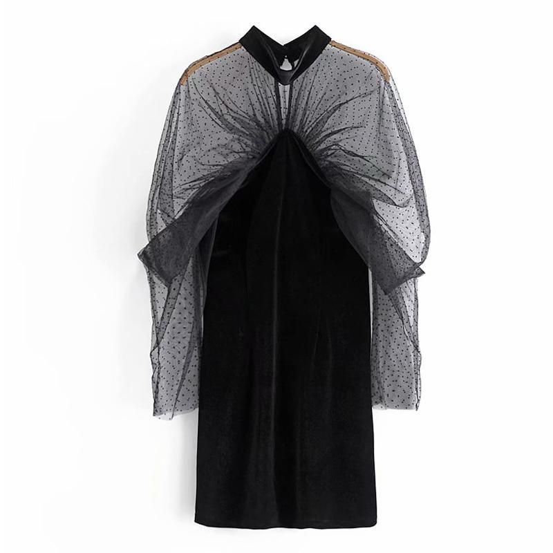 mesh puff sleeve midi dress Mesh Midi Dress