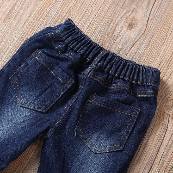 Fashion Girls Flared Trousers Jeans Bell-bottom Trousers Wide Leg Denim Pants - MomyMall