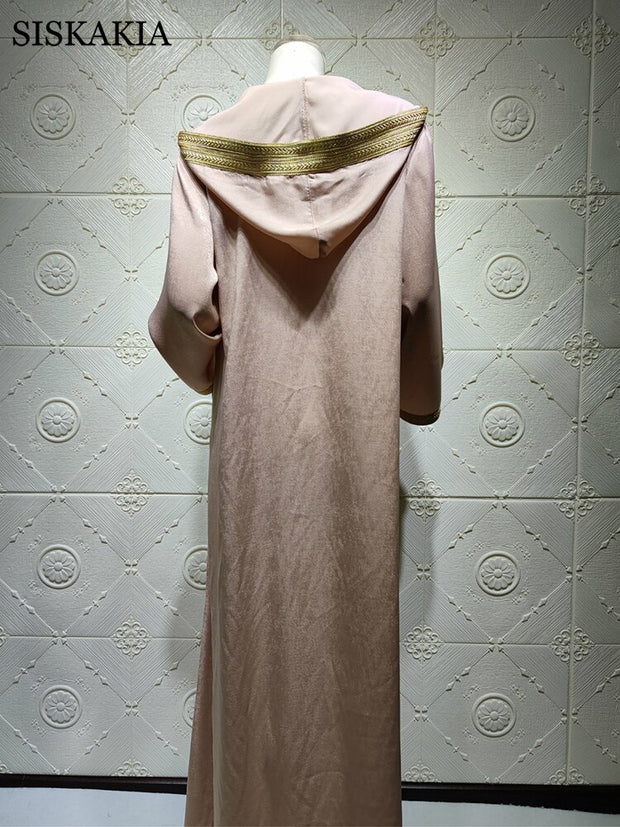 Moroccan Kaftan Hooded Robe - MomyMall