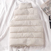 Plus Size Button Up Puffer Vest Body Warmer