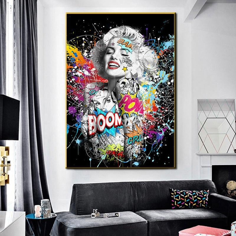 Marilyn Monroe Graffiti Canvas Print - MomyMall