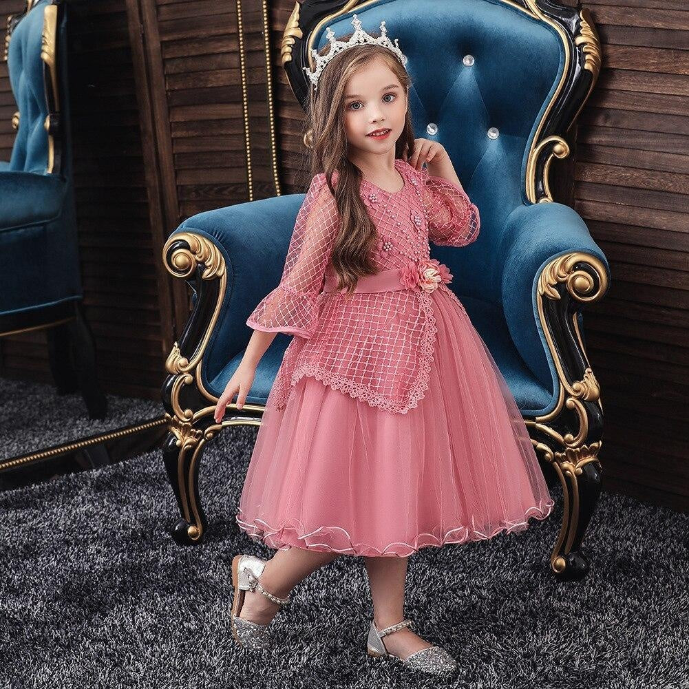 Kids Flower Girl Dress Evening Princess Party Wedding Dresses 3-12 Years - MomyMall