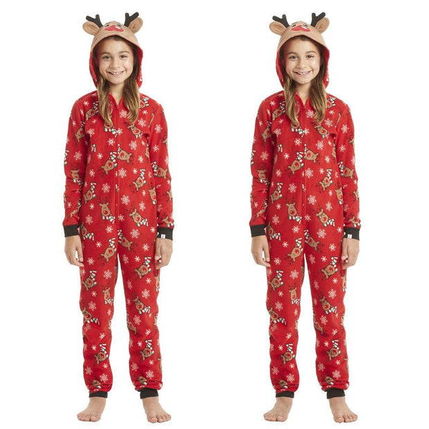 Christmas Family Matching Pajamas Hooded Jumper Sleepwear - MomyMall