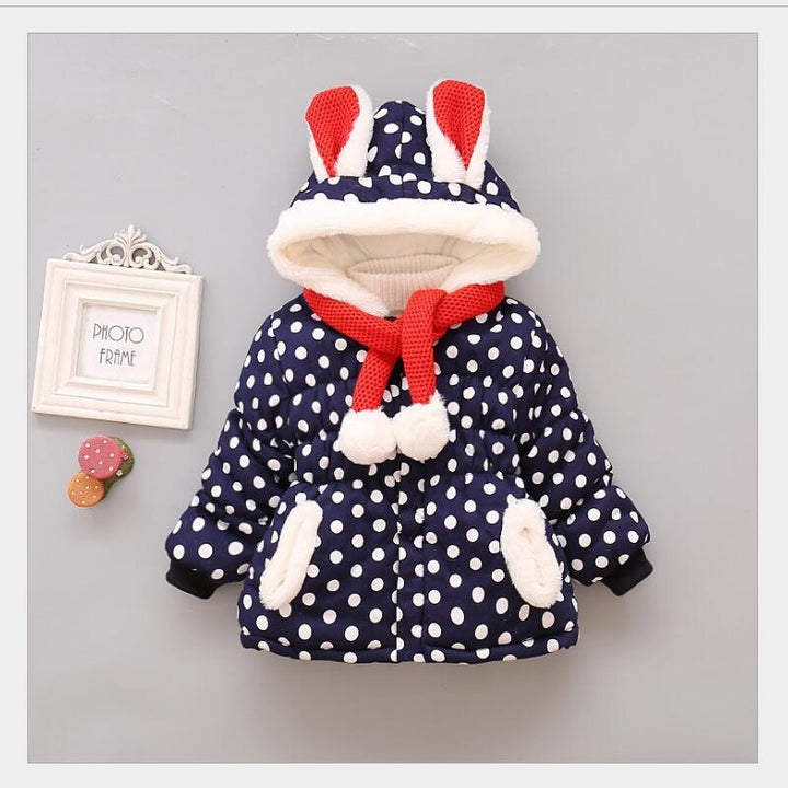 Baby Girl Outerwear Winter Cute Rabbit Jacket Thick Cotton-Padded Coat - MomyMall