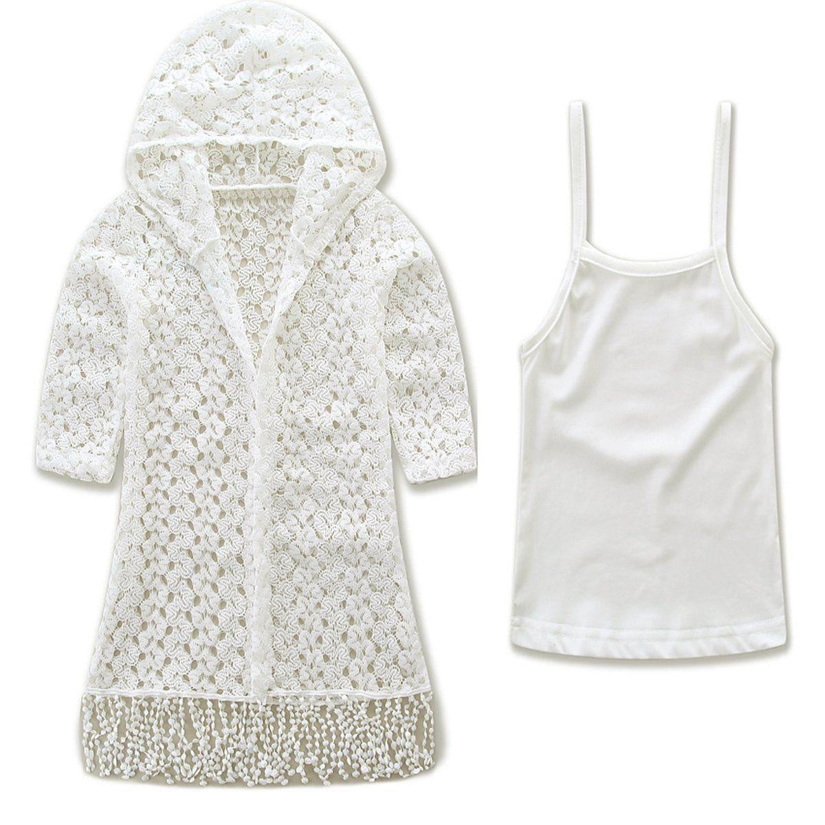 Mother Daughter Family Matching Crochet Coat Lace Shirts