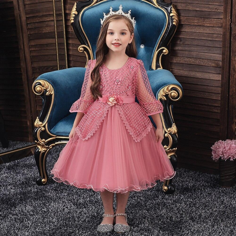 Kids Flower Girl Dress Evening Princess Party Wedding Dresses 3-12 Years - MomyMall