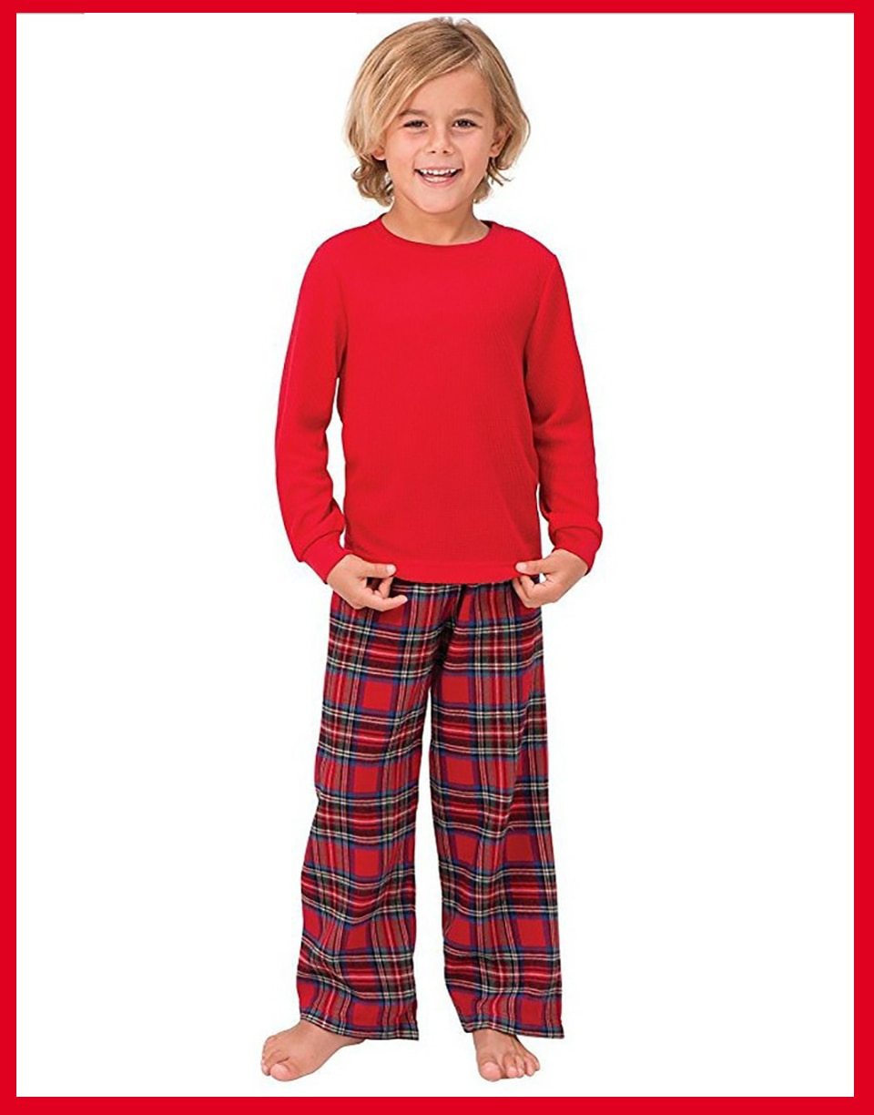 Christmas Family Matching Pajamas Red Nightwear Family Look Outfits - MomyMall