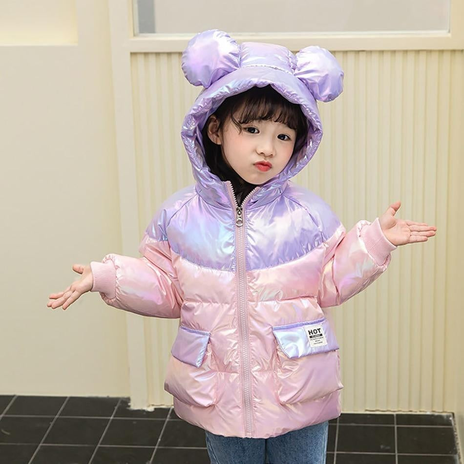 Winter New Lightweight Down Jacket Boys Girls White Bright Warm Coats - MomyMall