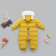 Baby Winter Hooded Rompers Thick Warm Jumpsuit Overalls - MomyMall