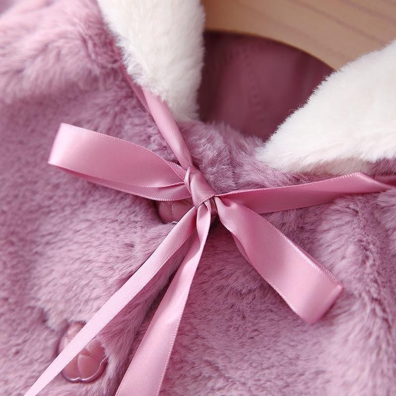 Kids Girl Christmas Coats Hooded Thickening Cloak Loose Coat - MomyMall