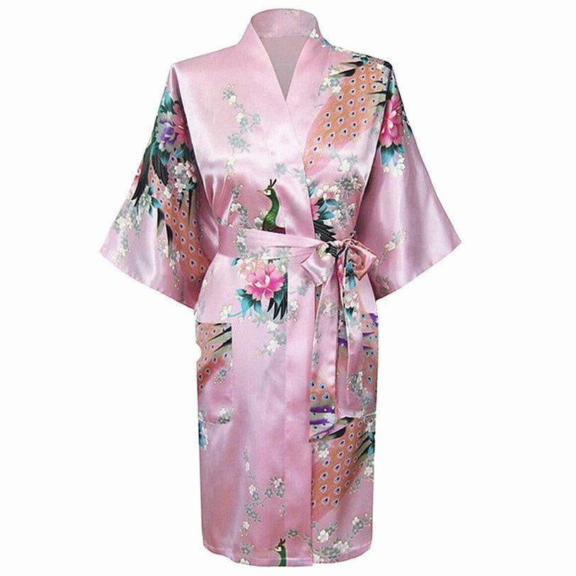 Satin Floral Kimono Robe - Plus Size Robe Mini Dress