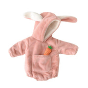 Infant Baby Girl Warm Thick Fleece Hooded Bodysuit Romper