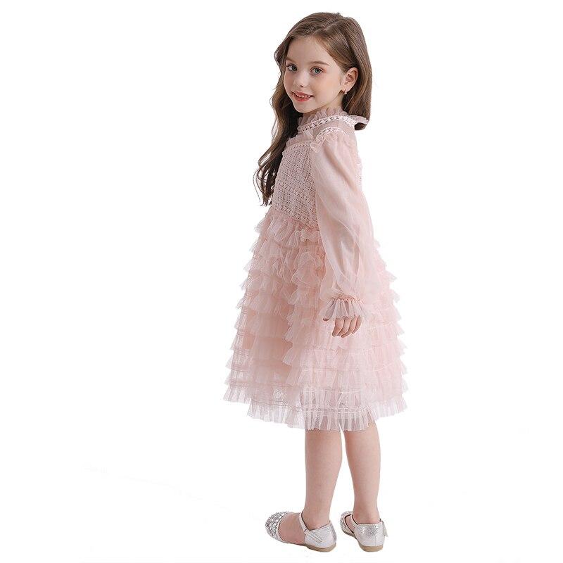 Girls Wedding Lace Long Sleeve Fairy Banquet Autumn Elegant Princess Dresses - MomyMall