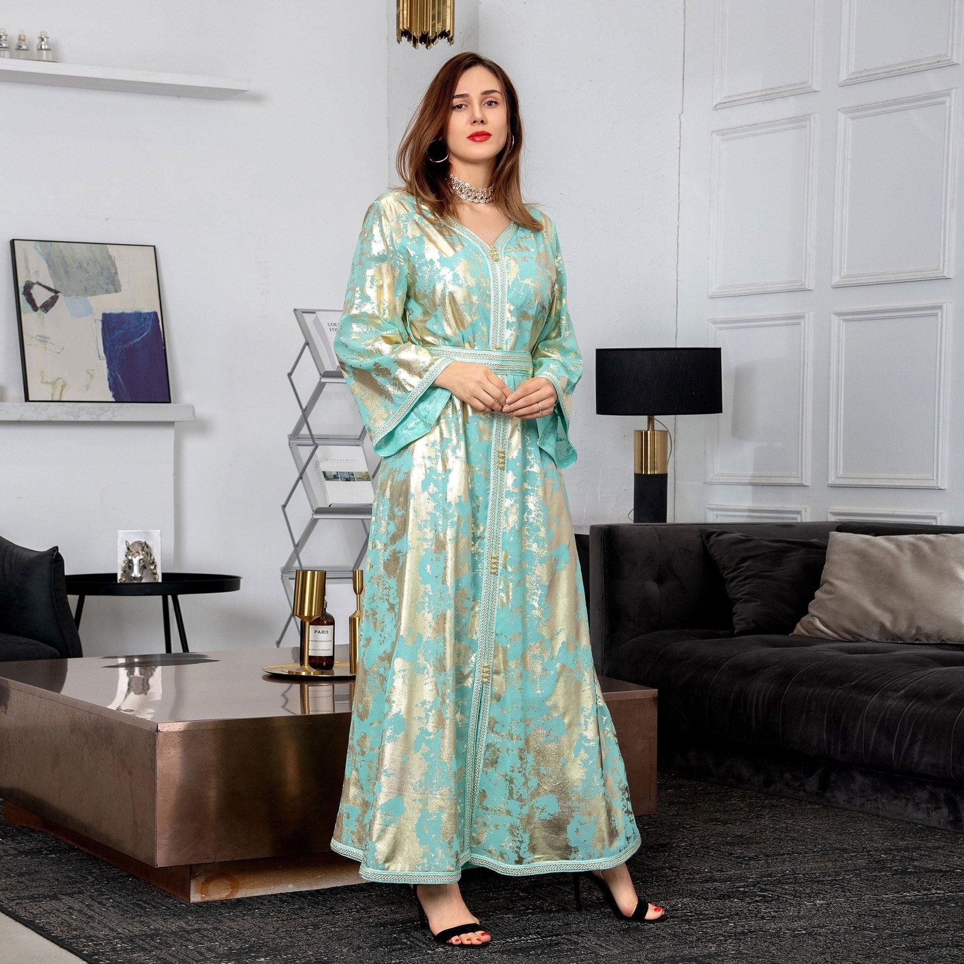 Morocco Caftan Siskakia Loose Ethnic Maxi Dresses - MomyMall