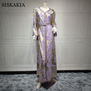 Morocco Caftan Siskakia Loose Ethnic Maxi Dresses - MomyMall purple dress / S / China