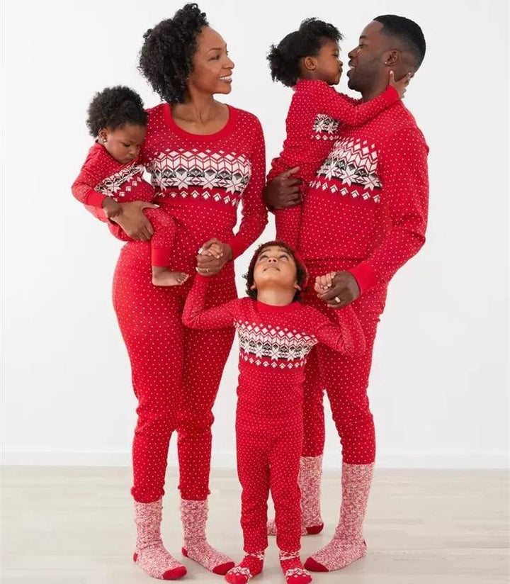 Family Matching Christmas Family Look Print Home Pajamas - MomyMall