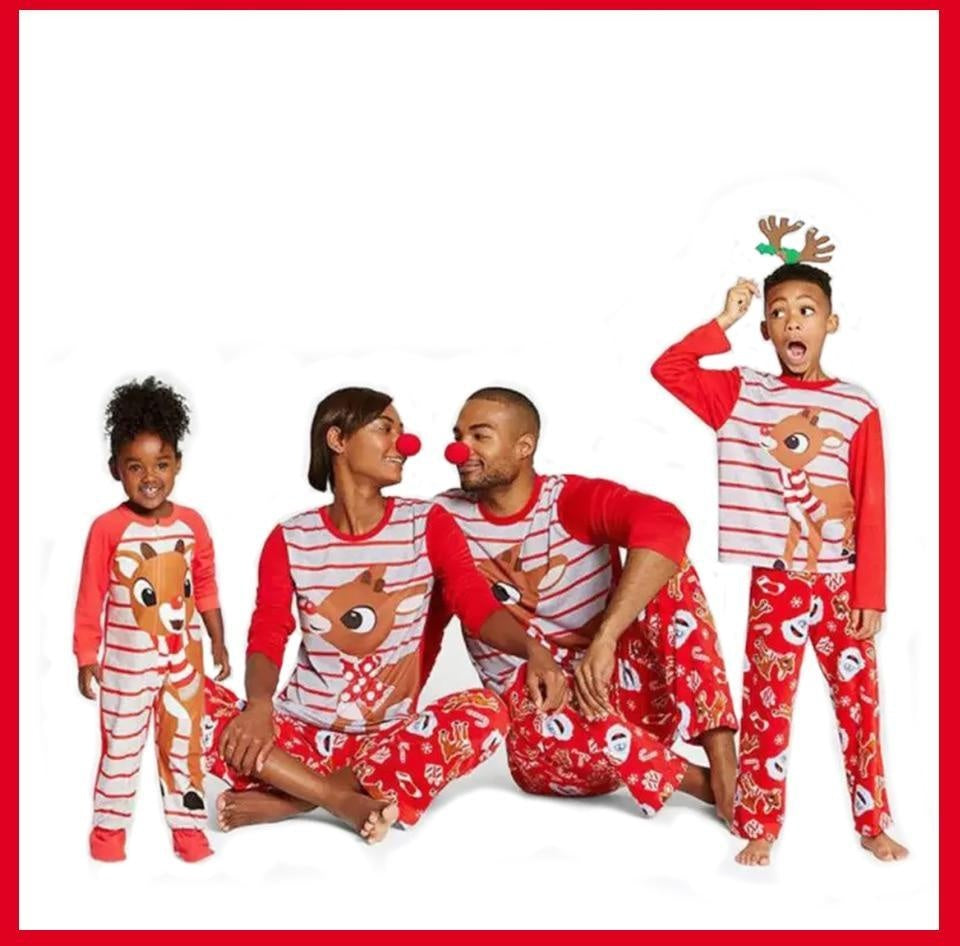 Family Matching Christmas Pajamas Matching Baby Romper Sleepwear Outfits - MomyMall