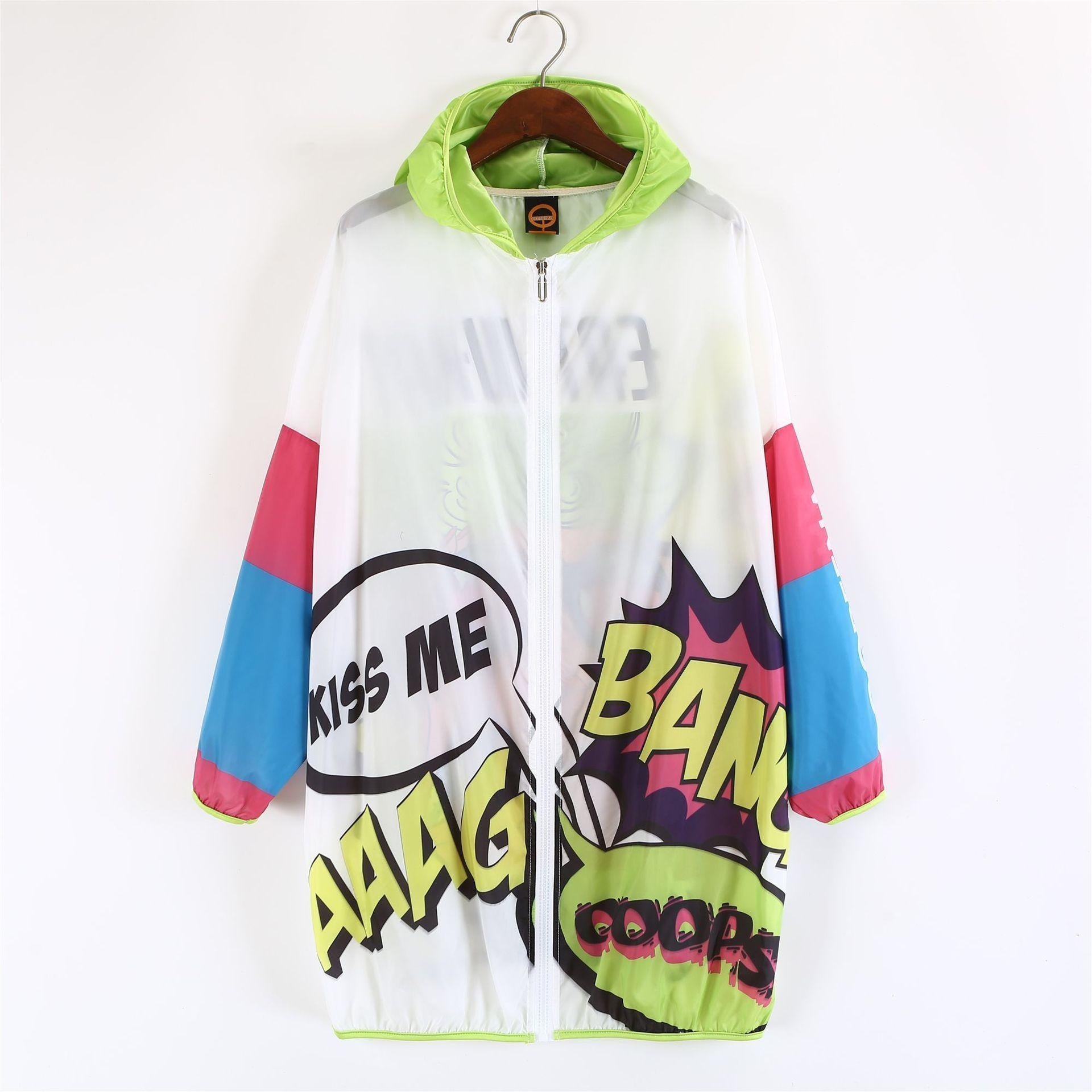 90s Style Oversized Windbreaker Jacket With Hood