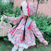 Baby Girls Floral Dress Long Sleeve Princess Birthday Party Dresses 1-5 Years - MomyMall