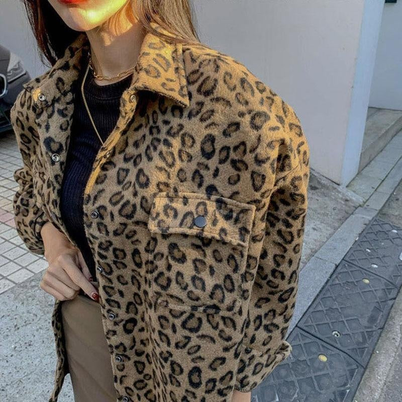 Leopard Print Denim Jacket