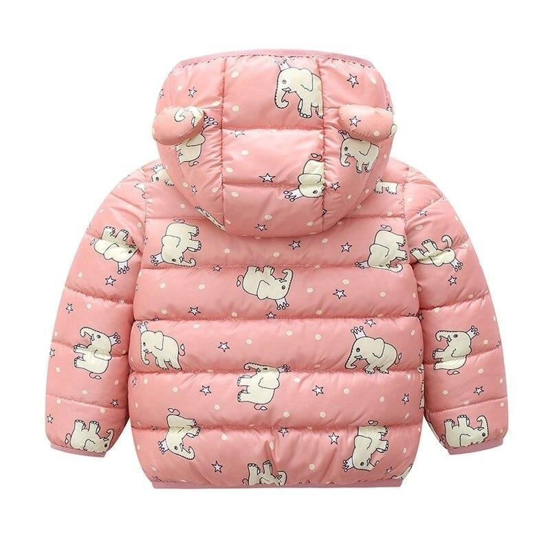 Winter Baby Toddler Animal Dinosaur Pattern Polka Dots Stars Print Coat - MomyMall