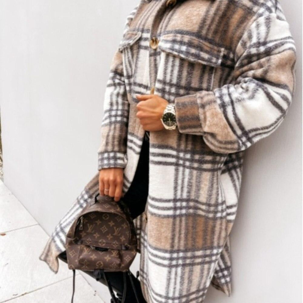 Long Plaid Oversized Check Shacket