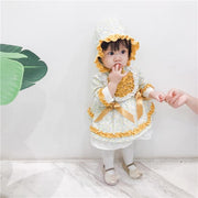 Baby Girl Lolita Floral Princess Birthday Christening Party Frock Boutique 2 Pcs - MomyMall