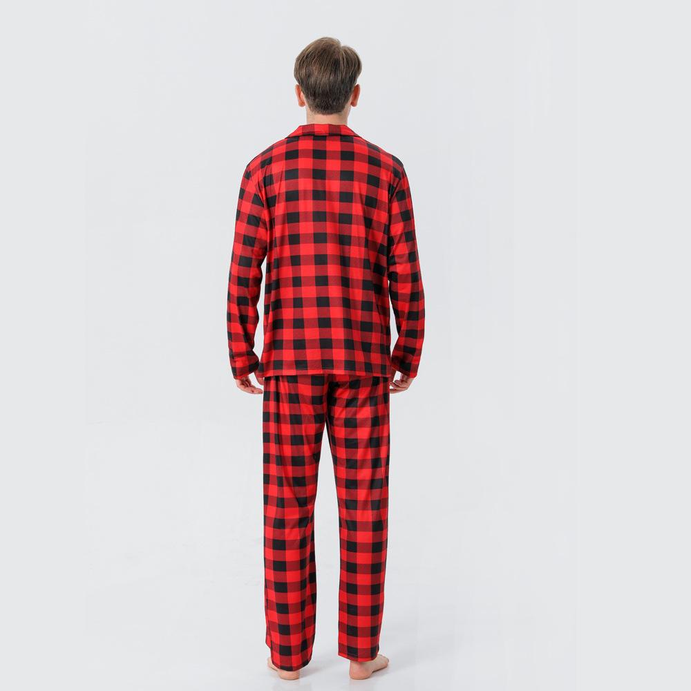 Christmas Family Matching Pajamas Long Sleeve Red Plaid Sets - MomyMall