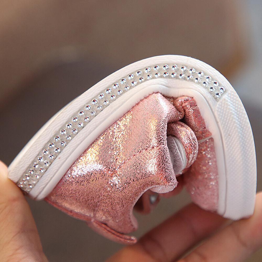 Kid Baby Girls Casual Sneaker Bow Sequin Anti Slip Shoes - MomyMall