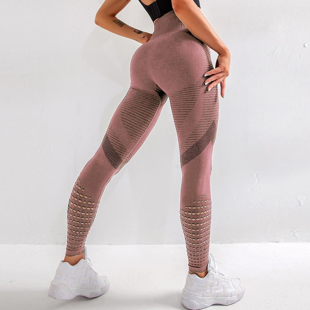 Hollow Out Seamless High Waist Push Up Leggings