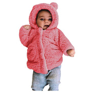 Kids Jacket Winter Warm Fleece Hooded Teddy Bear Coat Outerwear - MomyMall