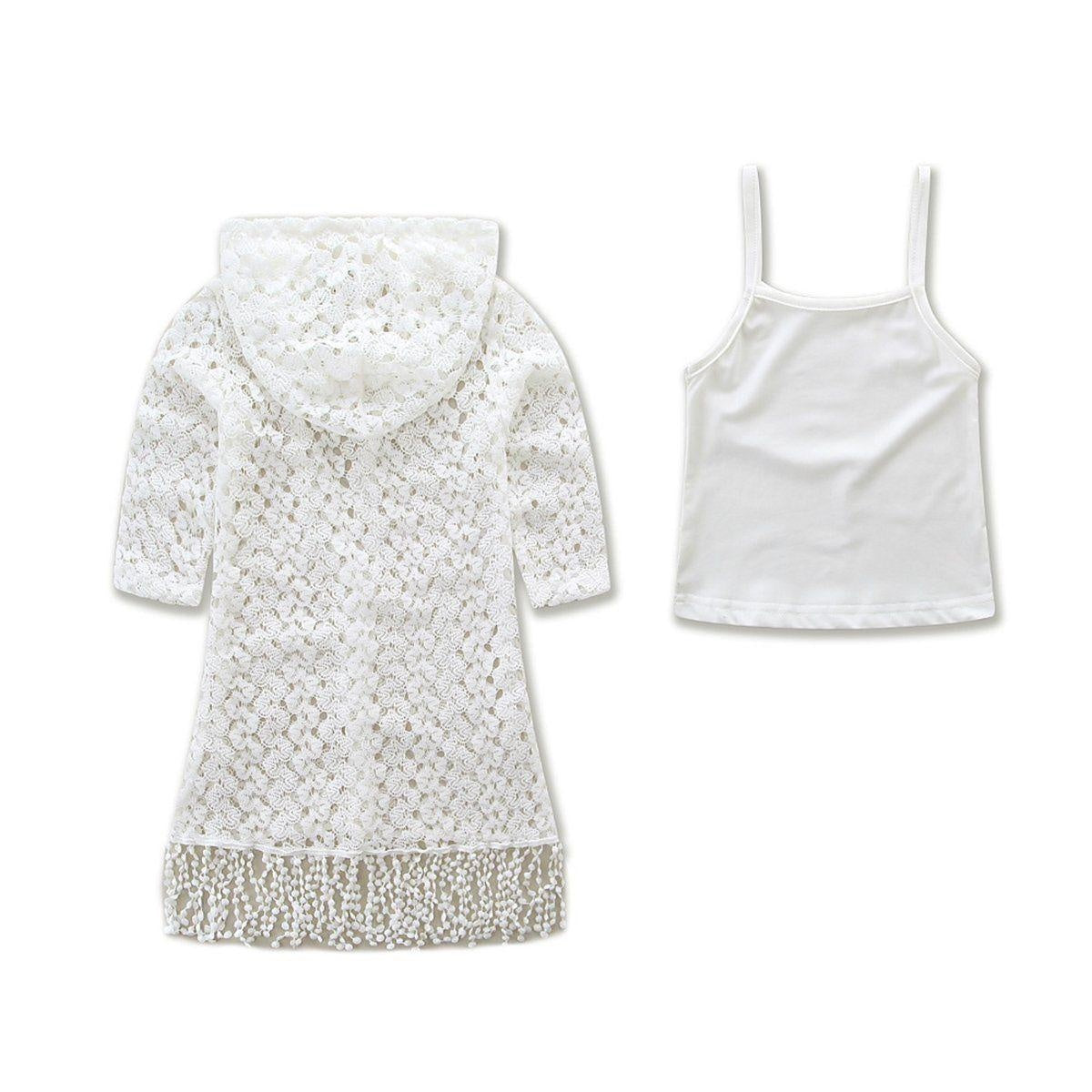 Mother Daughter Family Matching Crochet Coat Lace Shirts