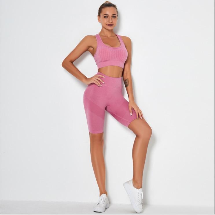 High Waist Seamless Activewear Crop Top Set