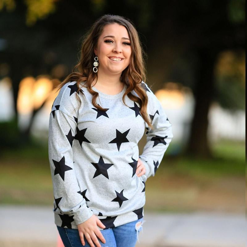 Long Sleeve Mother Daughter Family Matching Autumn O-neck Stars T-shirt - MomyMall