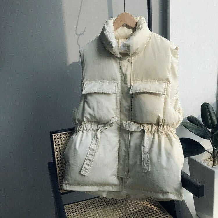 Zippered Puffer Sleeveless Vest