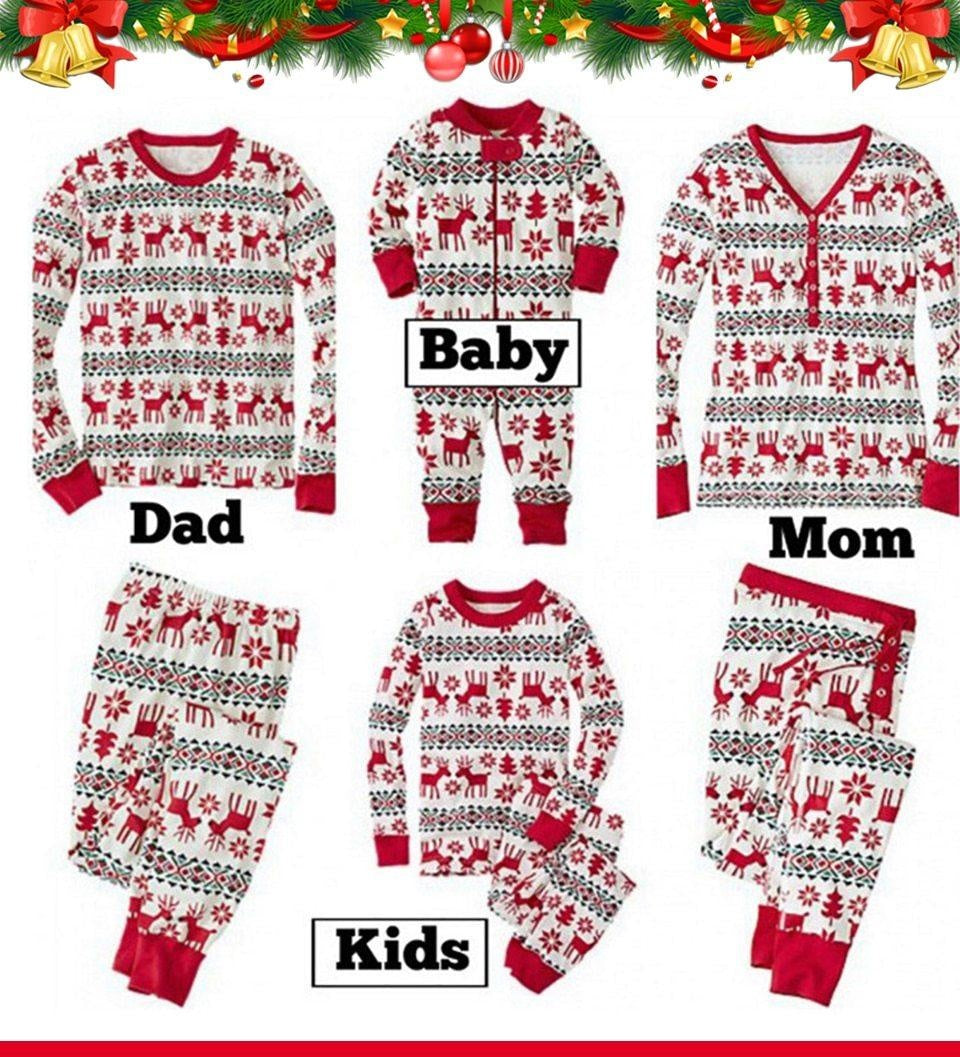 Family Matching Christmas Pajamas Mommy Daughter Clothes Set Family Look Outfits