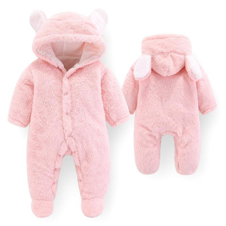Baby Autumn Winter Cotton Casual Cute Bear Design Jumpsuit Romper - MomyMall