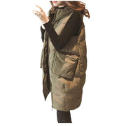Mid-Thigh Down Padded Gilet With Hood