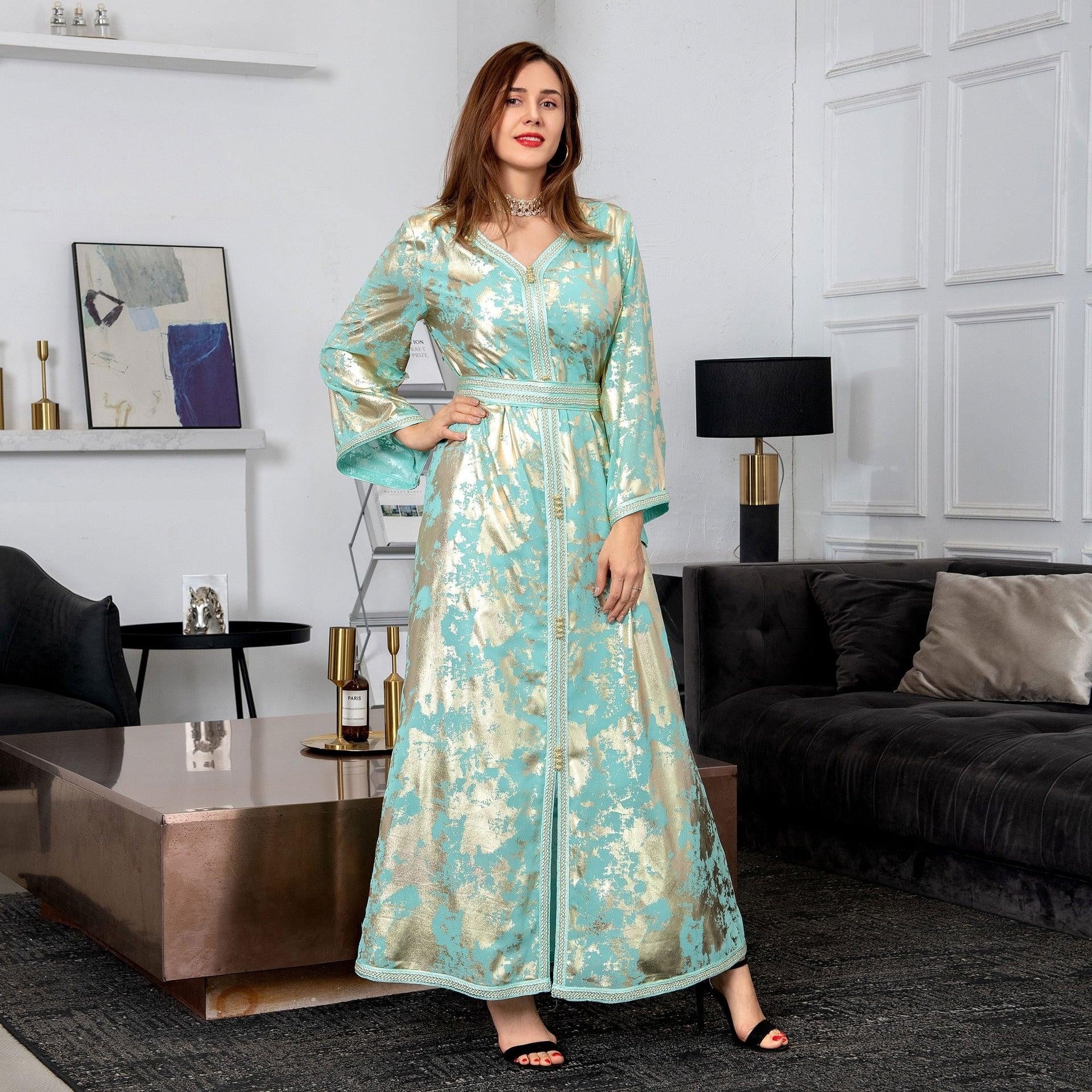 Morocco Caftan Siskakia Loose Ethnic Maxi Dresses - MomyMall