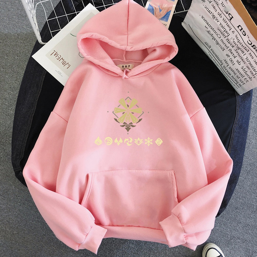 Cartoon Print Hoodie Women