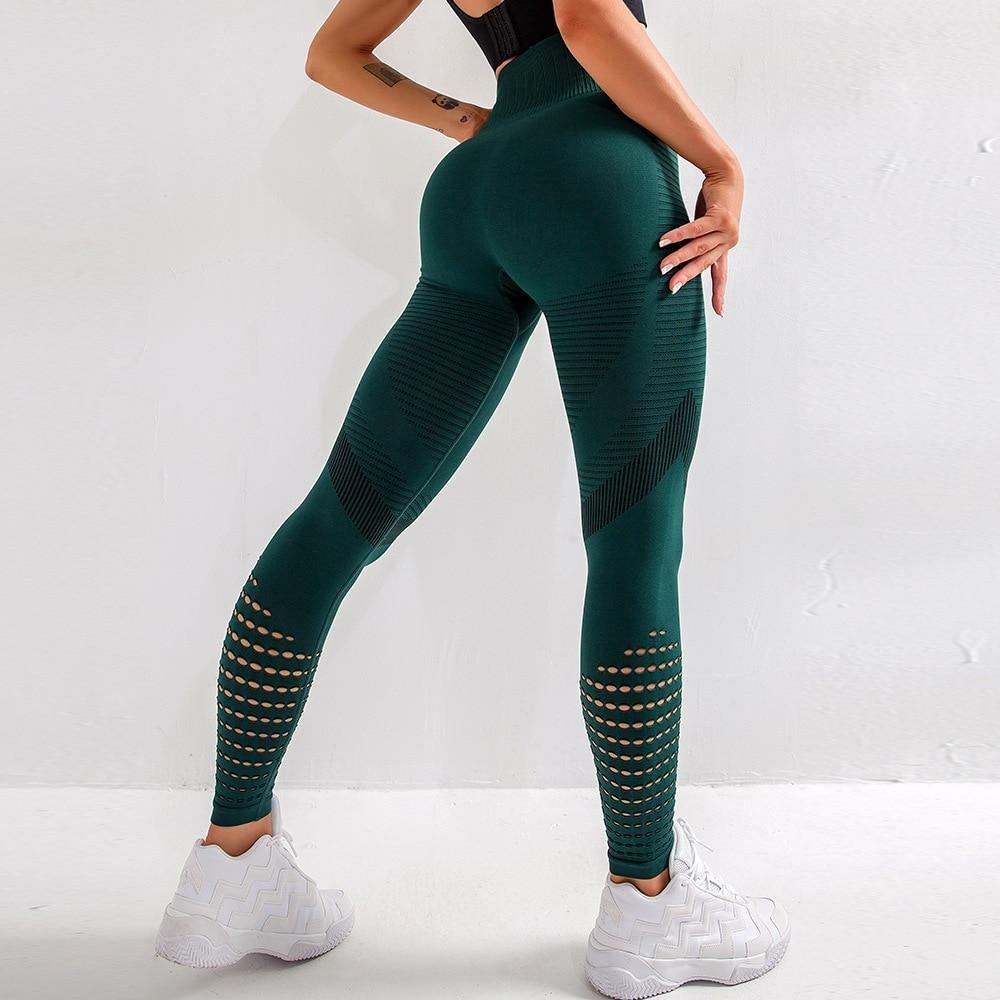 Hollow Out Seamless High Waist Push Up Leggings