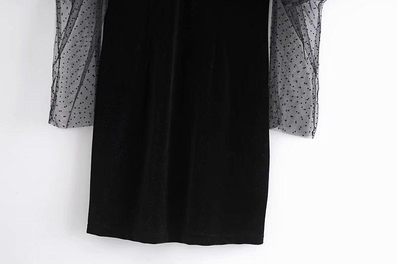 Mesh Midi Dress - Sheer Puff Sleeve Midi Dress - MomyMall