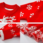 Girls Christmas Dress Full Sleeve Snowflake Print Reindeer Christmas Costume 3-8 Years - MomyMall