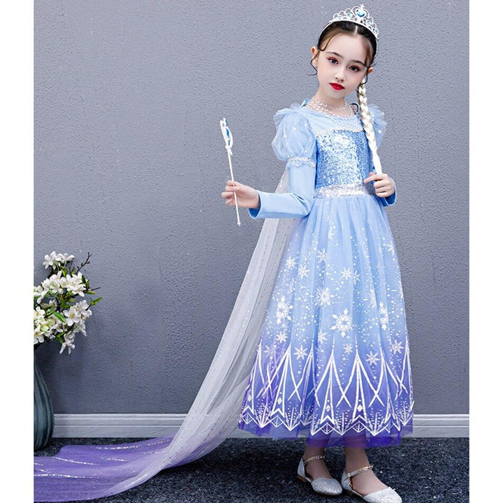 Girls Kids Long Sleeve Fall Winter Halloween Christmas Princess Dress - MomyMall